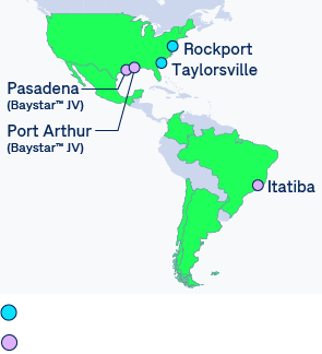 OMV Chemicals presence – Americas (map)
