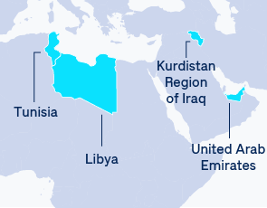OMV Exploration & Production presence – Middle East and Africa (map)